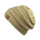 thumbnail image 1 of Moda cálida CC Chunky Soft Stretch Cable Knit Soft Beanie Skully, Oro C.C Beanie, 1 of 1
