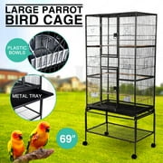 UenJoy 69" Large Bird Cage Parrot Finch Macaw Cockatoo Canary Pet Supplies Perch Grate