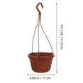 thumbnail image 2 of Huaq Hanging green radish plastic flower pot balcony flower hanging orchid pot with hook hanging flower pot 3pcs (thick brick red), 2 of 6