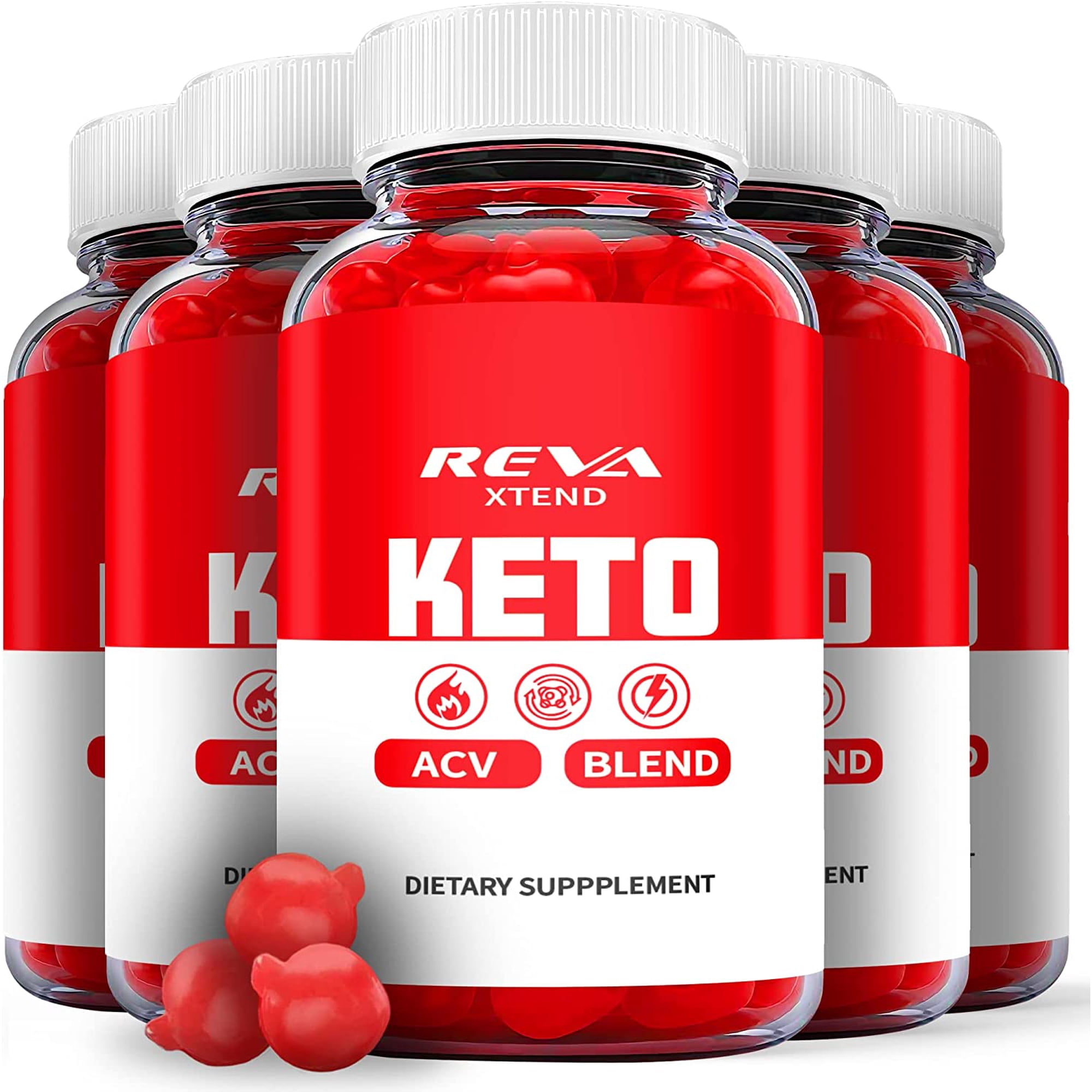 (5 Pack) Reva Xtend Keto ACV Gummies - Supplement for Weight Loss - Energy & Focus Boosting Dietary Supplements for Weight Management & Metabolism - Fat Burn - 300 Gummies