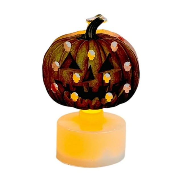 Electronic Candle Lights Festival LED Halloween Wind Lights Decorative Injection Candles Night Lights Halloween Style Desktop Scenery Candle Outdoor Water Wick Candle 5 Wick Extra Large Scented Glass
