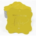 thumbnail image 2 of Inkdotpot Real Gold Foil Made With Love Wedding Tags Favor Bracket Shape Hang Pack Of 50 Paper Tags, 2 of 7