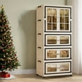 thumbnail image 1 of RAZXNAOR Adult Storage Cabinets with Carrying Handles, Box Set, Beige, 5 pack, 1 of 6