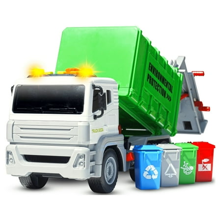 CifToys Garbage Truck Toys for Boys with Trash Cans, Friction Play Vehicle, Toys for 3 Year Old Boy Toys Gifts