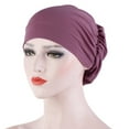 thumbnail image 2 of Audhol Clearance! Chemo Hats Women's Cotton Turban Sleep Cap Chemo Hats Headband Muslim Turban Scarf Soft Slouchy Hair Cover C, 2 of 3