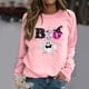 thumbnail image 2 of Moda mujer casual manga larga o-cuello impreso damas sudaderas tops Pompotops gfhjh1191, 2 of 6