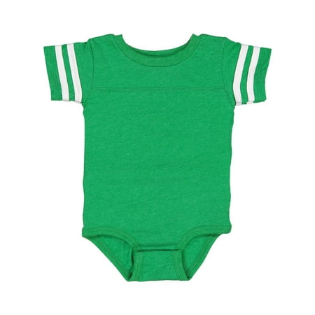 

Infant Football Fine Jersey Bodysuit Vintage Green/ White 18M