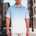 thumbnail image 2 of NOLDARES Mens Ribbed Polo Shirt Textured Knit Short Sleeve Casual Golf Beach Vacation Tops(Light Blue,3XL), 2 of 6