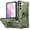 Armygreen, variant on Nalacover Heavy Duty Case for Samsung Galaxy S21 FE, Hybrid Rugged PC + Soft TPU Military Grade Shockproof Cover with Rotated Ring Holder Kickstand Magnetic Car Mount Non-Slip Case,Armygreen