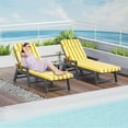 thumbnail image 6 of XXLYY Chaise Lounge Cushions Outdoor, Water-Resistant Patio Lounge Chair Cushion with Ties and Pillows, 3'' High-Density Foam Lounge Replacement Cushion for Lawn Pool, 6 of 6