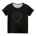 thumbnail image 4 of Maean Kids Girls Short Sleeve Shirts Heart Graphic Printed Girl Tshirt Summer Casual Tee Tops for 3-12T, 4 of 4