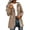 Khaki, variant on HappyYEE Women's Rain Coat with Drawstring Waist Plaid Lined Hooded Windbreaker Lightweight Waterproof Rain Jacket with Pockets XL