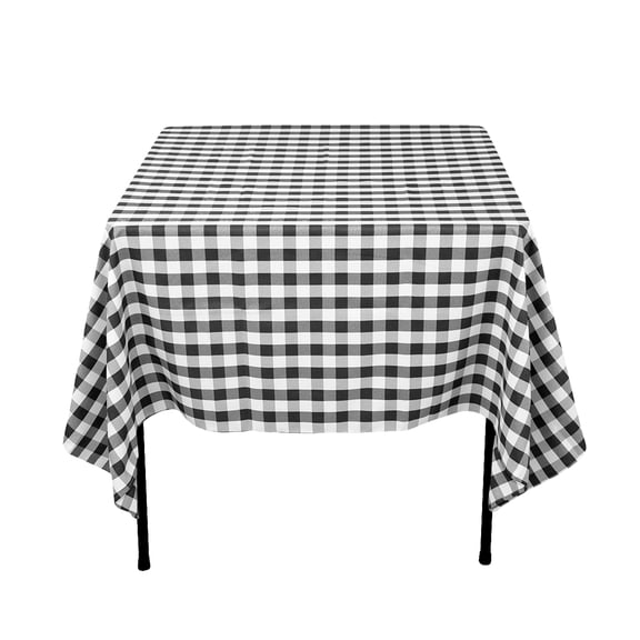 70 in. Square Polyester Tablecloth Black & White Checkered