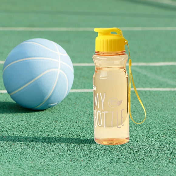 550ml Portable Solid Color Press Flip Student Outdoor Plastic Water Cup Sealed Leak Proof Large Capacity Water Cup