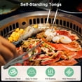thumbnail image 4 of Uxcell 3 Pcs Pinzas para BBQ Coreanas y Japonesas 11.2" Acero Inoxidable 430 Negro, 4 of 6