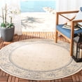 thumbnail image 2 of Safavieh Courtyard Derek Oriental Indoor/Outdoor Area Rug, Natural/Blue, 6'7" x 6'7" Round, 2 of 9