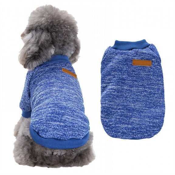 TELOLY 1Pcs Dog Sweater,Yarn Dog Sweaters for Small Dogs Girl,Dog Vest,Blue,L