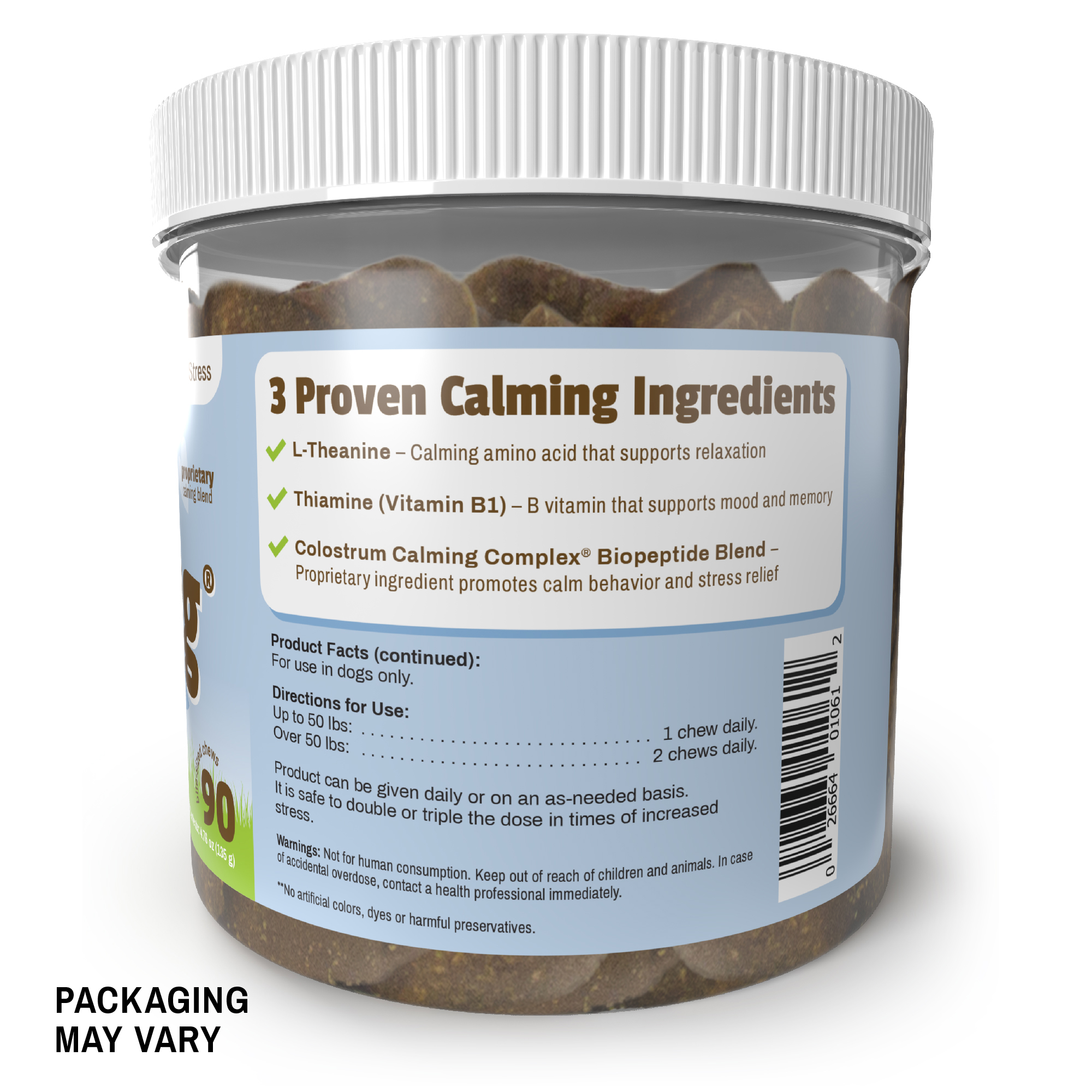 Pet Naturals Calming for Dogs, Anxiety Support Supplement, 90 Bite-Sized Chews - image 3 of 9