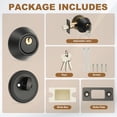 thumbnail image 2 of Uxcell Keyed Alike Single Cylinder Deadbolt Door Lock Round Entry Handle Sets for Door Thickness 1.2-2 inch Black, 2 of 7