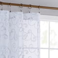 thumbnail image 4 of Mainstays Embroidered Scroll Rod Pocket Sheer Curtain Panel, White/Grey, 38" x 95", 4 of 5