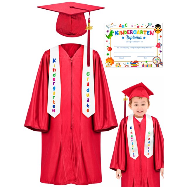 Conjunto de Toga y Birrete de Graduación de Jardín de Infancia, Atuendo de Graduación para Niños 2025 con Borla y Certificado para Jardín de Infancia