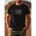 thumbnail image 2 of Camiseta gráfica de edición limitada de 1971 para hombre: algodón suave, cuello redondo informal, manga corta, transpirable, lavable a máquina., 2 of 6