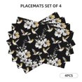 thumbnail image 2 of Placemats Set Of 4 / 6, White Flowers Hummingbirds Placemats For Dining Table Indoor/Outdoors Heat Resistant Washable Placemats 18" X 12", 2 of 8
