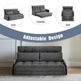thumbnail image 2 of Convertible 5-Position Foldable Lazy Sofa Sleeper Bed with Armrest,Adjustable Floor Sofa Couch with 2 Pillows,Fold Out Floor Couch,Dark Grey, 2 of 8