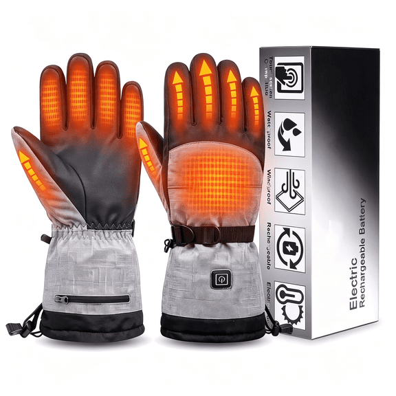 XIBUFE Heated Gloves for Men Women, Rechargeable Hand Warmer with Touchscreen|Waterproof Windproof Electric Heated Ski Glove with 3 Settings for Winter Outdoor Work Hunting Camping Snowboarding