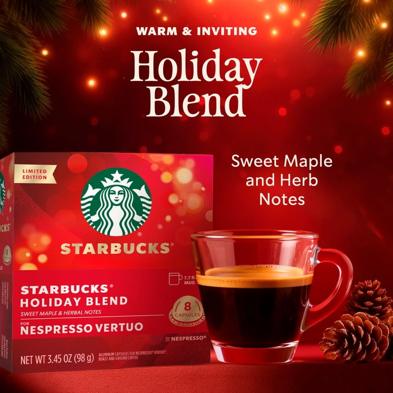 Starbucks Holiday Blend for Nespresso Vertuo, 100% Arabica Coffee