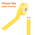 thumbnail image 2 of 2 volúmenes de cinta de etiquetas térmica resistente al agua, papel de etiquetas de 15 mm × 4 m, cinta de etiquetas sin fin para el hogar, la oficina, la escuela (blanco + amarillo), 2 of 7