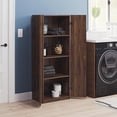 thumbnail image 4 of Mainstays 60" 2 Door Storage Cabinet, Walnut, 4 of 16