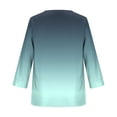 thumbnail image 4 of Xuyuer Women's Holiday Floral Print V-Neck 3/4 Sleeve Casual Loose Shirt, 4 of 5