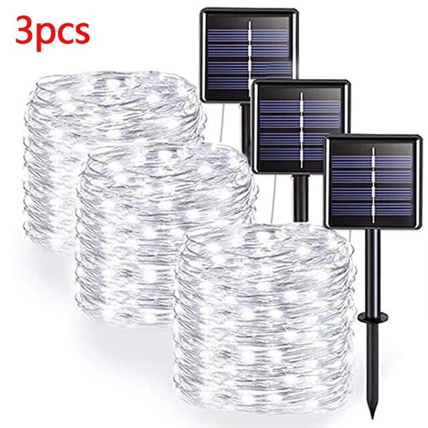 Guirnalda de luces LED solares para exteriores, lámpara de festón, decoración de jardín, Navidad, impermeable, 42M400Leds