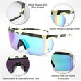 thumbnail image 2 of FEISEDY Oversized Mirror Shield Sport Sunglasses Flat Top One Piece Futuristic Men Women B2522, 2 of 15