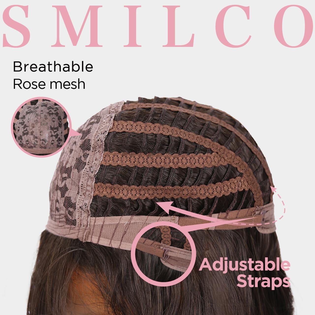 Smilco 18-Inch Classic Black Wig - Heat-Resistant Fiber, Undetectable Wear & Timeless Elegance for Versatile Styling