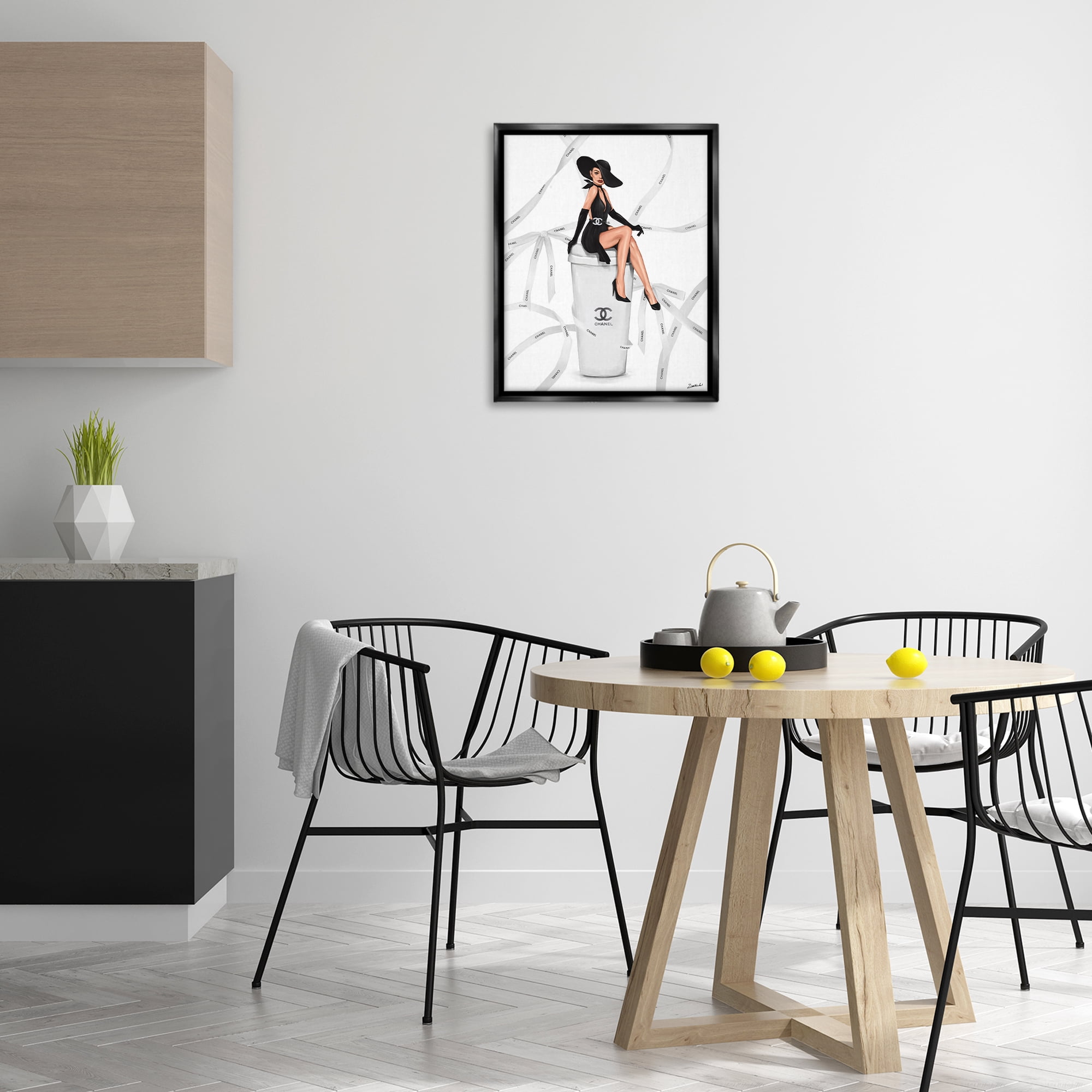 Stupell Industries Luxury Fashion Woman Beauty & Fashion Painting Black Floater Framed Art Print Wall Art, 17 x 21