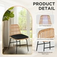 thumbnail image 2 of Tappio 2 Pack Indooor Chairs, Kitchen & Dining Room Chairs with Waterproof Cushion, Log Color PE Rattan, Black, 2 of 9