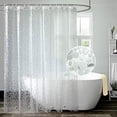thumbnail image 2 of AooHome Eva Pebble Decor Shower Curtain Liner, Extra Long Bathroom Curtain with 3 Bottom Magnets, Semi-Transparent, Waterproof, 72 x 96 Inch, 2 of 3