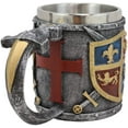 thumbnail image 3 of Ebros Lion And Fleur De Lis Coat Of Arms Crusader Knight Drinking Mug Cup Decor, 3 of 8
