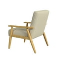 thumbnail image 6 of HomePop Mid-Century Wood Frame Arm Accent Chair, Beige Stripe, 6 of 10