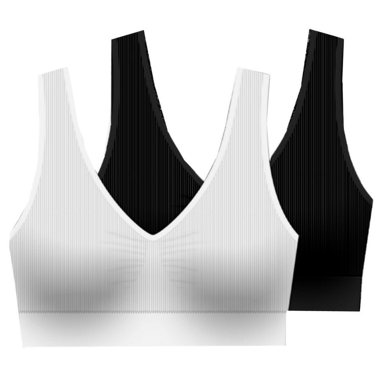 Delta Burke Seamless Padded Ribbed Comfort Bra w/Removable Pads-2-Pack 2X -  Fits 38D/DD Thru 40C/D/DD 
