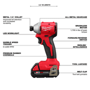 Milwaukee VIPRB-3650-21P, 18V Cordless 1/4 Impact Driver, 2.0Ah, 3600 RPM