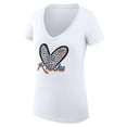 thumbnail image 2 of Women's G-III 4Her by Carl Banks  White New York Knicks Super-Slim Fit Lightweight Leopard Heart V-Neck T-Shirt, 2 of 3