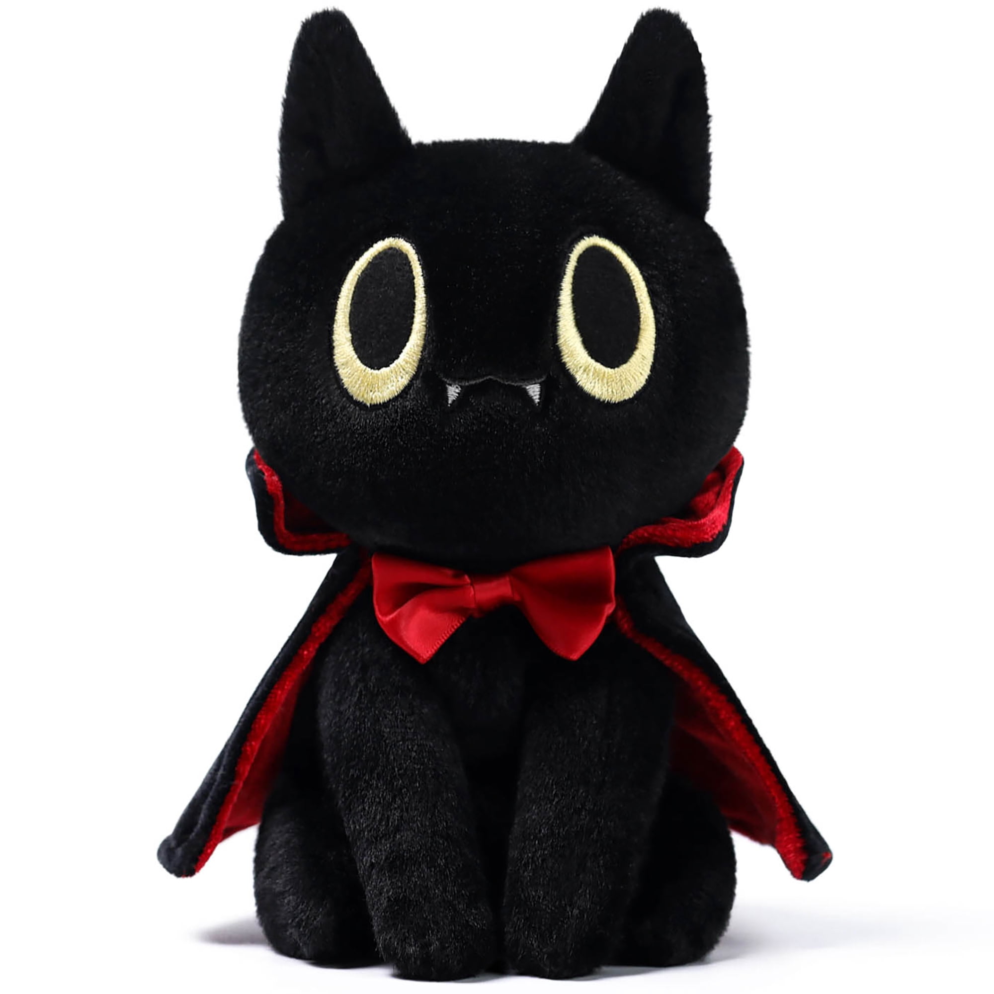 McHugs: Halloween Series - Dracula Cat - 7" Black & Red Stuffed Animal Plush, Soft Weighted Cuddle Toy, Cozy Comfort Play Companion, Baby-Toddler-Kids
