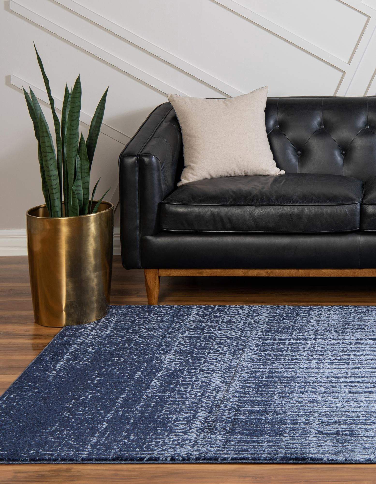 Rugs.com Angelica Collection Rug – 3' x 5' Blue Medium Rug Perfect For Entryways, Kitchens, Breakfast Nooks, Accent Pieces
