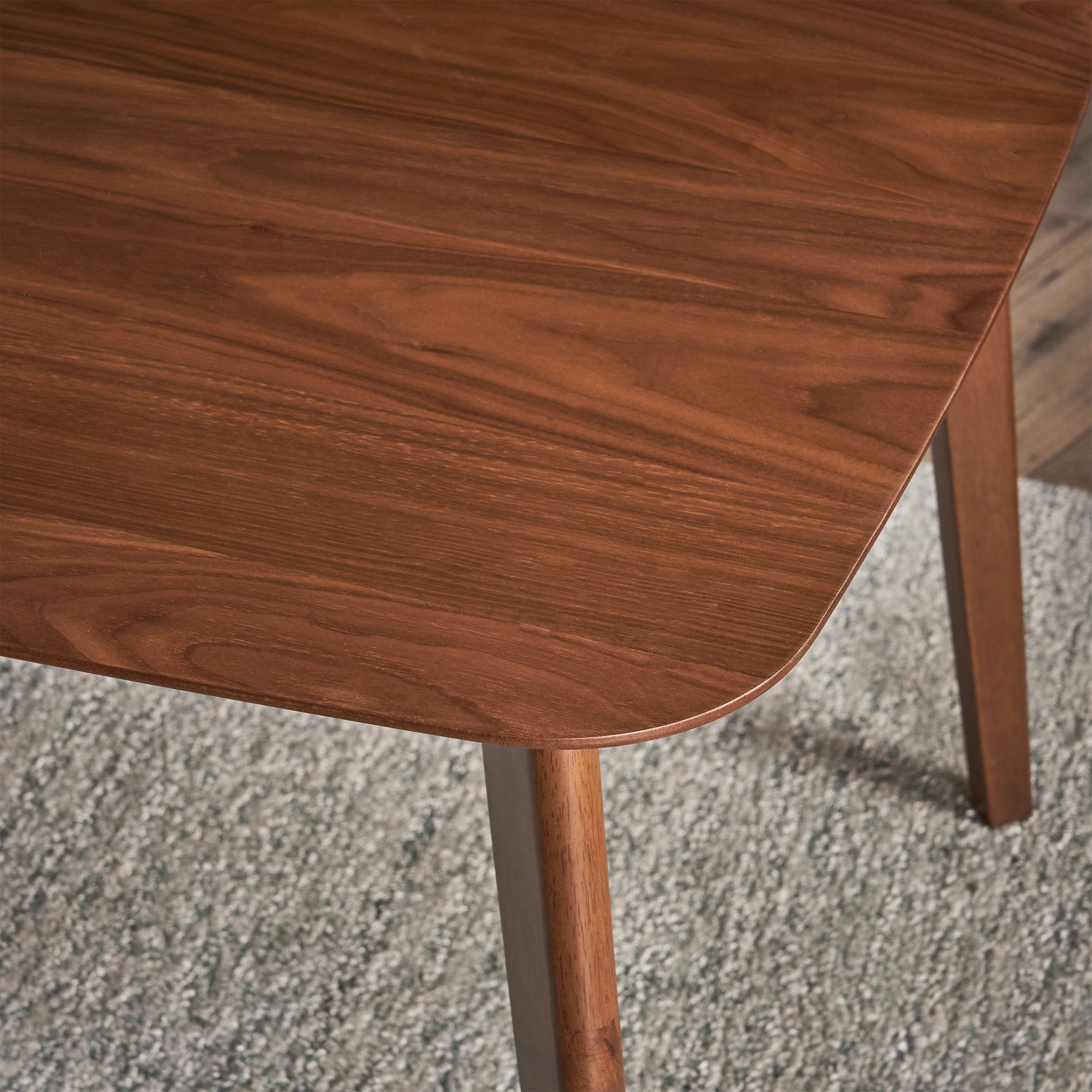 Bellamy Studios Natalia Natural Walnut Finish Mid-Century Modern Wood Dining Table