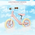thumbnail image 6 of Gymax 12'' Balance Bike Kids No-Pedal Learn To Ride Pre Bike w/ Adjustable Seat Pink, 6 of 10