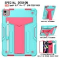 thumbnail image 2 of Epicgadget Case for iPad Pro 11 (2021) (3rd Gen) Heavy Duty Rugged Hybrid Case with Kickstand Pencil Holder Protective Cover for Apple 11 inch iPad Pro (3rd Generation, 2021 Released) (Teal/Pink), 2 of 4