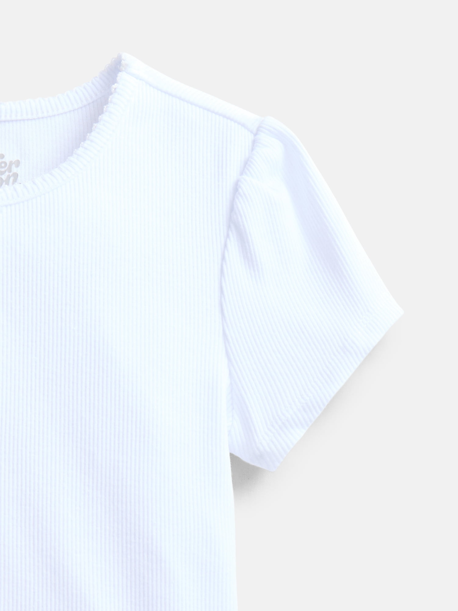 Wonder Nation Girls Baby Tee with Short Sleeves, Sizes 4-10